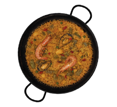 Preparación Paella marinera