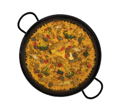 Preparación Paella de verduras